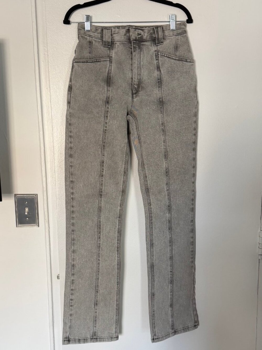 ISABEL MARANT VOKAYAE STRAIGHT LEG JEANS IN LIGHT GREY SIZE EU 36 / US 4 - Picture 4 of 9